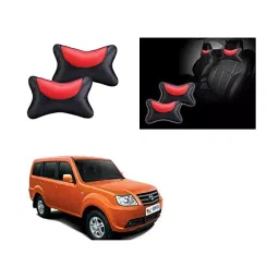 Auto Pearl Black and Red Designer Car Neck Rest Pillow Compatible for Tata Grande Dicor-picture-28