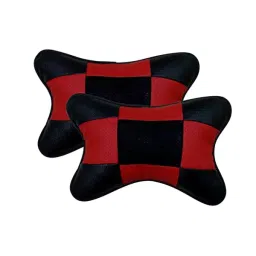 Auto Pearl Black and Red Designer Car Neck Rest Pillow Compatible for Tata Hexa-picture-13