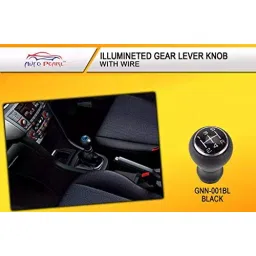 Auto Pearl Black Leather Car LED Illuminated Gear Lever Knob with Wire Compatible with Maruti Suzuki Alto 800 2019-picture-21
