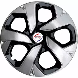 Auto Pearl BS01 R15381 mm(15 Inch) Press Type Wheel Hubcap with Retention Ring Glossy Black Silver Wheel Cover for Maruti Baleno RS 1.0 (Set of 4)-picture-41