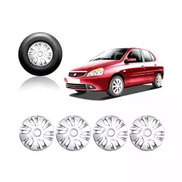 Auto Pearl Car Full Caps Silver 35.56 cm (14 Inch) Wheel Cover for Tata Indigo-picture-36