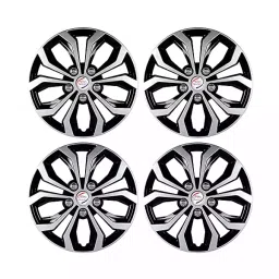 Auto Pearl Car Full Silver Black Wheel Cover Caps 33.02 cm (13 Inch) Press Type Fitting for Go-picture-11