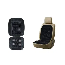 Auto Pearl Car Wooden Bead Seat Cushion with Beige Velvet Border Compatible for All Hatchback Cars-picture-24