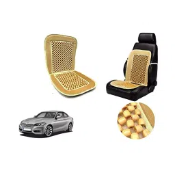 Auto Pearl Car Wooden Bead Seat Cushion with Beige Velvet Border Compatible for BMW 2 Series-picture-34