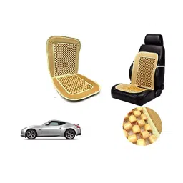 Auto Pearl Car Wooden Bead Seat Cushion with Beige Velvet Border Compatible for Nissan 370Z-picture-13