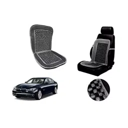 Auto Pearl Car Wooden Bead Seat Cushion with Grey Velvet Border Compatible for BMW 7 Series-picture-17