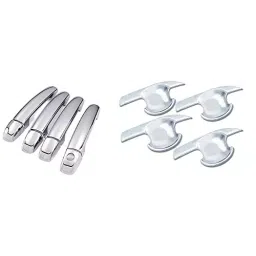 Auto Pearl Chrome Handle Bowl Insert Trim Cover ‎Chrome Compatible For ‎Maruti Suzuki New Baleno-picture-38