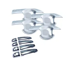 Auto Pearl Chrome Handle Bowl Insert Trim Cover Compatible For Maruti Suzuki Ertiga (Set of 4)-picture-31