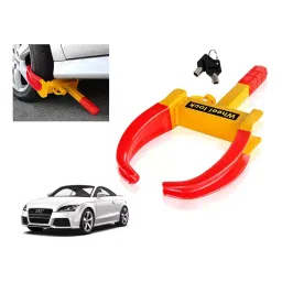 Auto Pearl Claw Type Adjustable Anti Theft Yellow, Red Wheel Clamp Lock for Audi TT-image-31