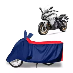 Auto Pearl Polyester Two Wheeler Cover for CFMoto 650GT (Red Blue)-picture-19