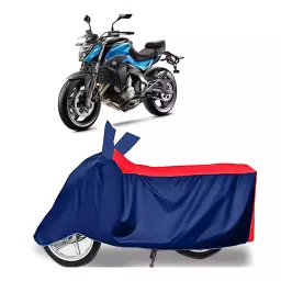 Auto Pearl Polyester Two Wheeler Cover for CFMoto Roadster 650 (Red Blue)-picture-14