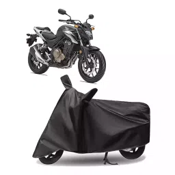 Auto Pearl Polyester Two Wheeler Cover for Honda CB 500 (Grey)-picture-16