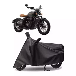 Auto Pearl Polyester Two Wheeler Cover for JAWA Perak (Grey)-picture-22