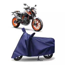 Auto Pearl Polyester Two Wheeler Cover for KTM 890 Duke,(Navy Blue)-picture-16