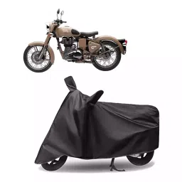 Auto Pearl Polyester Two Wheeler Cover for Royal Enfield Classic Desert Storm (Grey)-picture-13