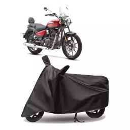 Auto Pearl Polyester Two Wheeler Cover for Royal Enfield Meteor 350 (Grey)-picture-33