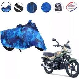 Auto Pearl Polyester Waterproof Two Wheeler Cover for Bajaj CT 100,(Ocean Blue)-image-32