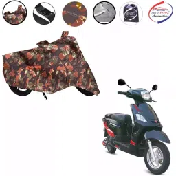Auto Pearl Polyester Waterproof Two Wheeler Cover for Hero Electric NYX e5,(Jungle Print)-picture-29