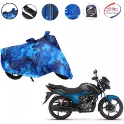 Auto Pearl Polyester Waterproof Two Wheeler Cover for Hero Glamour,(Ocean Blue)-picture-42