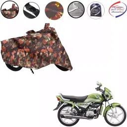 Auto Pearl Polyester Waterproof Two Wheeler Cover for Hero HF Deluxe Eco,(Jungle Print)-picture-47