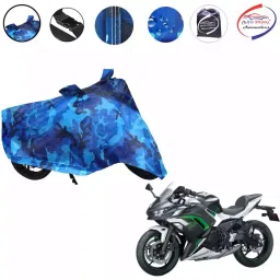 Auto Pearl Polyester Waterproof Two Wheeler Cover for Kawasaki Ninja 650,(Ocean Blue)-image-21