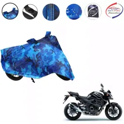 Auto Pearl Polyester Waterproof Two Wheeler Cover for Kawasaki Z750,(Ocean Blue)-image-41