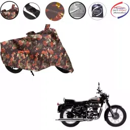 Auto Pearl Polyester Waterproof Two Wheeler Cover for Royal Enfield Standard 350,(Jungle Print)-picture-16