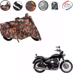 Auto Pearl Polyester Waterproof Two Wheeler Cover for Royal Enfield Thunderbird 350,(Jungle Print)-picture-45