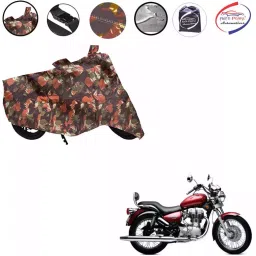 Auto Pearl Polyester Waterproof Two Wheeler Cover for Royal Enfield Twin spark,(Jungle Print)-picture-22