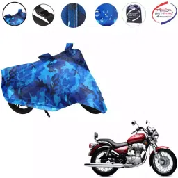 Auto Pearl Polyester Waterproof Two Wheeler Cover for Royal Enfield Twin spark,(Ocean Blue)-picture-27