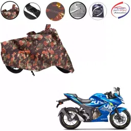 Auto Pearl Polyester Waterproof Two Wheeler Cover for Suzuki Gixxer SF 250,(Jungle Print)-picture-18