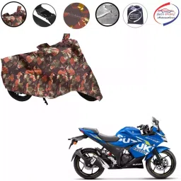 Auto Pearl Polyester Waterproof Two Wheeler Cover for Suzuki Gixxer,(Jungle Print)-picture-21