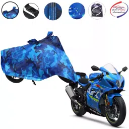 Auto Pearl Polyester Waterproof Two Wheeler Cover for Suzuki GSX R1000,(Ocean Blue)-picture-38