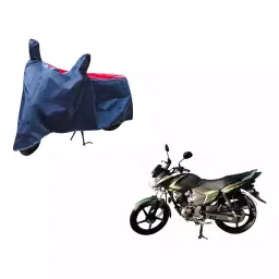 Auto Pearl Polyester Waterproof Two Wheeler Cover for Yamaha Saluto (Red Blue)-picture-14