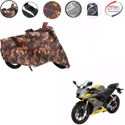 Auto Pearl Polyester Waterproof Two Wheeler Cover for Yamaha YZF R15 V3.0 (Jungle Print)-picture-24