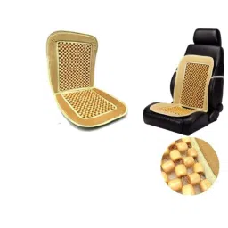 Auto Pearl PU &a; Wooden Beads Beige Rectangular Car Seat Cover for Maruti Suzuki Omni (Pack of 2)-picture-18