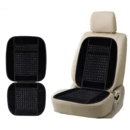 Auto Pearl PU &a; Wooden Beads Black Rectangular Car Seat Cushion with Velvet Border for Honda City New (Pack of 2)-picture-35