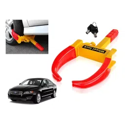 Auto Pearl Security Adjustable Anti Theft Yellow, Red Wheel Clamp Lock Compatible with Volvo S80-image-48
