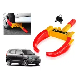 Auto Pearl Security Adjustable Anti Theft Yellow, Red Wheel Clamp Lock for Maruti Suzuki WagonR LXI-image-40