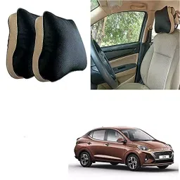 Auto Pearl Set of 2 Pcs Car Seat Neck Pillow, Headrest Cushion Compatible for Aura-picture-12