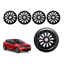 Auto Pearl T3B02_R Press Type Car Wheel Cover with Retention Ring 35.56 cm (14 Inch) Glossy Black for Tata Altroz XE Petrol (Set of 4)-picture-33