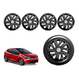 Auto Pearl T4Blk02_R Press Type Car Wheel Cover with Retention Ring 35.56 cm (14 Inch) Glossy Black for Tata Altroz XE Petrol (Set of 4)-picture-15