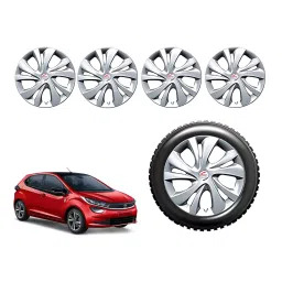 Auto Pearl T5Si02_R Press Type Car Wheel Cover with Retention Ring 35.56 cm (14 Inch) Glossy Silver for Tata Altroz XE Petrol (Set of 4)-picture-13