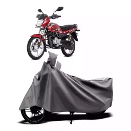 Auto Pearl Two Wheeler Cover with Bag for Bajaj Platina 100, Silver-picture-14