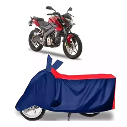 Auto Pearl Two Wheeler Cover with Bag for Bajaj Pulsar 180NS, Red & Blue-picture-24