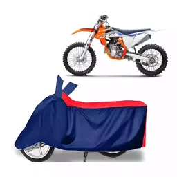 Auto Pearl Two Wheeler Cover with Bag for KTM 450, Red & Blue-picture-28