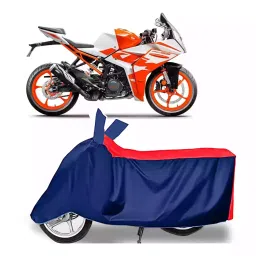 Auto Pearl Two Wheeler Cover with Bag for KTM RC125 BS6, Red & Blue-picture-26