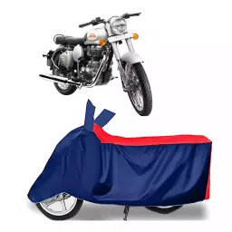 Auto Pearl Two Wheeler Cover with Bag for Royal Enfield 350, Red & Blue-picture-25
