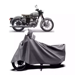Auto Pearl Two Wheeler Cover with Bag for Royal Enfield Classic Gunmetal BS6, Silver-picture-42