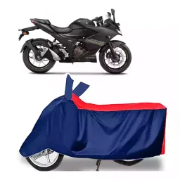 Auto Pearl Two Wheeler Cover with Bag for Suzuki Gixxer SF 250, Red & Blue-picture-33